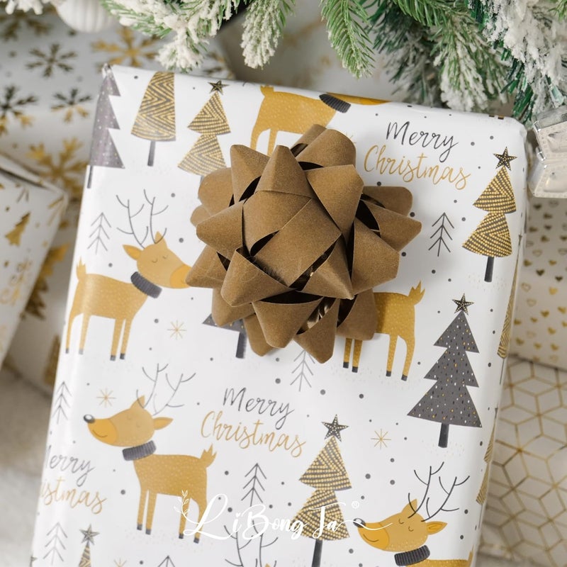 LiBongTa 4.5 Inch Brown Velvet Ribbon Gift Bow Decorative Bows, Premade Christmas Bows for Gift Wrapping Self Adhesive, Wrapping Bows for Presents, Party Favor, Holiday, Wedding, Birthday-12 Counts - Image 5